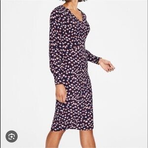 Boden Navy and Pink Long Sleeve Dress